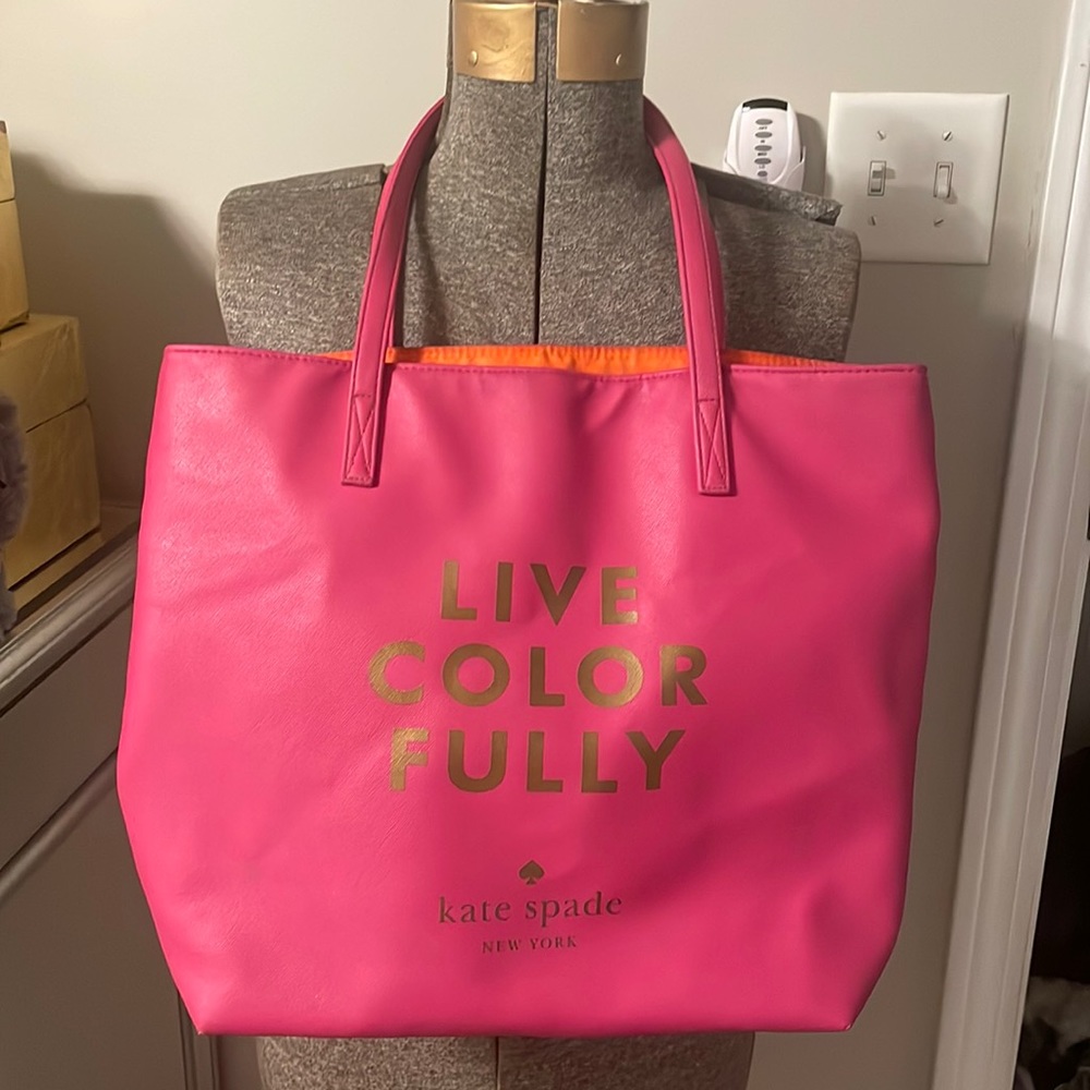 Kate Spade pink “Live Color Fully” tote bag